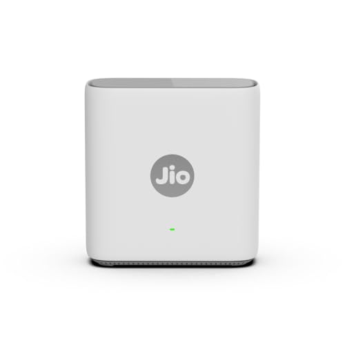 Jio AX6000 Mesh WiFi 6 Device, Works with JioAirFiber Only, Jio True AI Mesh, Dual Band, Up to 6 Gbps Speed, WPA3 Security, Mu-MIMO, OFDMA, Easy Setup with JioHome App, Wireless Range Extender(JE6801)