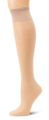 Hanes Silk Reflections Women's Plus-Size 2 Pack Knee High, Nude, One Size