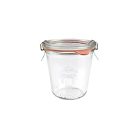 Weck Set di 6 Bicchieri Tumbler Coperchio, Anello di Tenuta e Morsetti, ciascuno da 290 ml, tonda, 6 unità