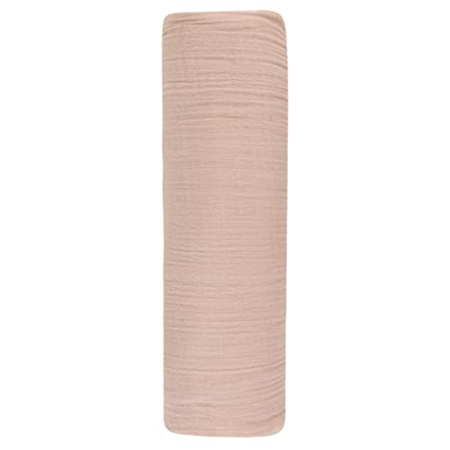 Image of Ely's & Co. Cotton Muslin Swaddle Blanket 1-Pack for Baby Girl — 100% Cotton Muslin Extra-Large Swaddle Blankets (47” x 47”) Rosewater Pink