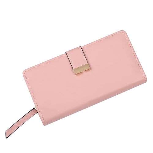 Long Leaf Bifold Wallet Leather Card Holder Purse Zipper Buckle Elegant Clutch Wallet Handbag for Women - Main Image