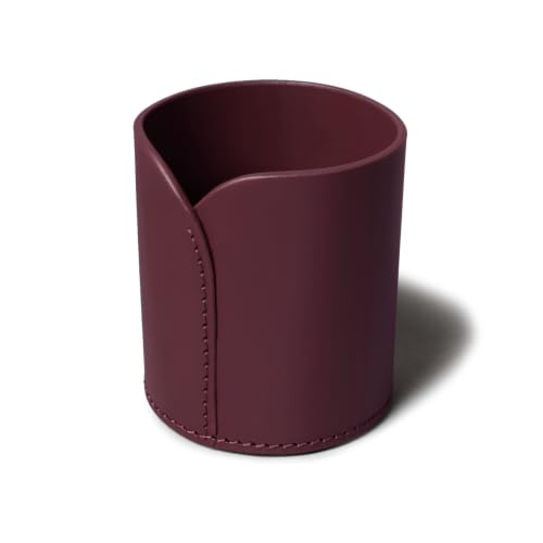 Image of Premium Recycled Leather Pen Holder for Desk & Study Table | Office Pen Stand for Table, Desk | Stationery /Pencil Stand Organiser | Multi-Purpose Holder for Home & Office (Classic Bordeaux)