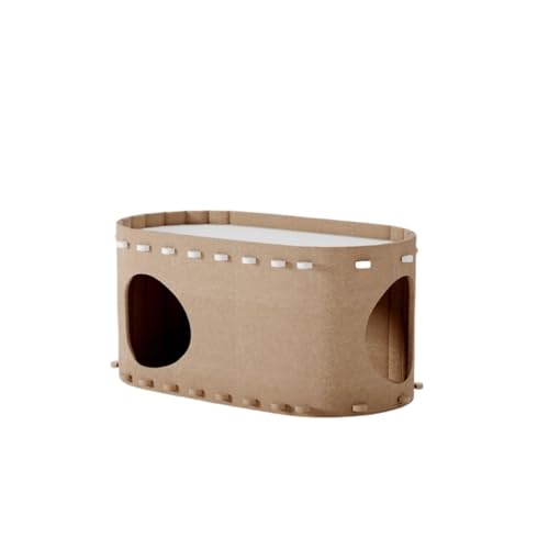 GUIXIAOGUO 猫つめとぎ 猫 爪とぎ 猫ハウス キャットトンネル ベッド 高密度 強化ダンボール 耐久 爪磨き 家具傷防止 運動不足改善 ストレス解消 両面使用可能 おもちゃ 可愛い お洒落 ハウス お家 (D-58*33*30cm)