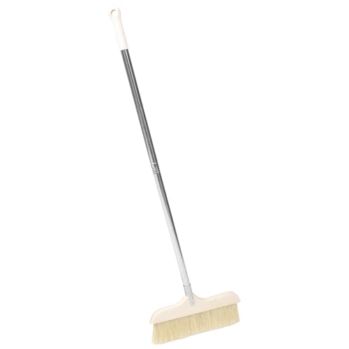 GOOHOCHY Soft Bristle Scrub Broom for Floors Lightweight Collapsible Broom for Kitchen Office