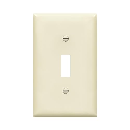 Image of ENERLITES Toggle Switch Wall Plate, Gloss Finish, Size 1-Gang 4.50 inch x 2.76 inch, Unbreakable Polycarbonate Thermoplastic, 8811-LA, Light Almond, Standard