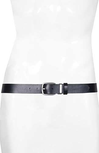 Men's 1.25 Inch Leather Metal Logo Keeper, Casual Belt for Everyday Wear2