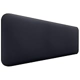 DHOME Cabecero Tapizado Liso Redondeado Polipiel para Pared Acústicos Cabeceros Absorbentes Cabezal Cama Dormitorio (Negro, 135cm)