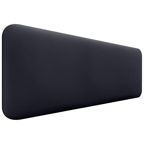 DHOME Tête de Lit Capitonnée Lisse Arrondie en Similicuir pour Mur Acoustique Absorbante Tête de Lit Chambre Lit Dormitorie (Noir, 160cm)