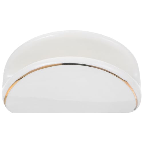 DEARMAMY Farmhouse Napkin Holder Ceramic White Napkin Holder Cocktail Napkin Holders Modern Napkin Holders Porcelain Napkin Dispenser for Kitchen Tables Farmhouse Decor