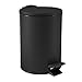 Spirella Kosmetikeimer 3L Schwarz Edelstahl mit Absenkautomatik, Anti-Fingerabdruck, Softclose, gro&szlig;em Fu&szlig;pedal, leicht zu reinigen &ndash; Elegantes Design f&uuml;r Bad oder K&uuml;che, Ma&szlig;e 25x16,8x16,8 cm, Swartz
