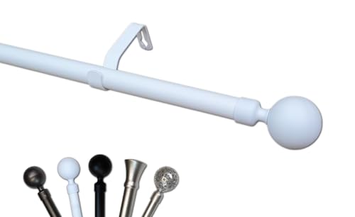 MadeInNature Tringle à Rideaux Extensible Design, de 120 à 210 cm, Prix Imbattable par quantité, Kit Tringle Complet, Embouts Supports et Tube métal (Stael blanc...