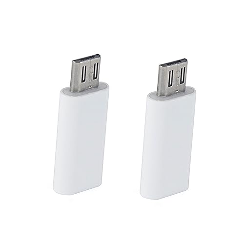 Hemobllo 2pcs Type-c Female to Micro Usb Male Adapter, Usb-c Converter for Phone Tablet Laptop Charging, White Compact Type-converter for Mobile Devices