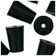 WidgetCo #2 Rubber Stoppers, Rubber Plugs, Tapered, Industrial Grade with 1 Holes (Qty 25)