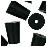 WidgetCo #2 Rubber Stoppers, Rubber Plugs, Tapered, Industrial Grade with 1 holes (Qty 25)