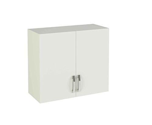 Meka-Block Módulo Alto de Cocina con Dos Puertas, Madera, Blanco Soft, 70x80x35 cm