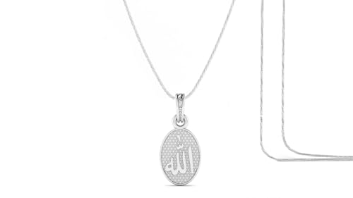 Pendentif Allah Barkat en argent pur avec chaîne corde spirituelle
