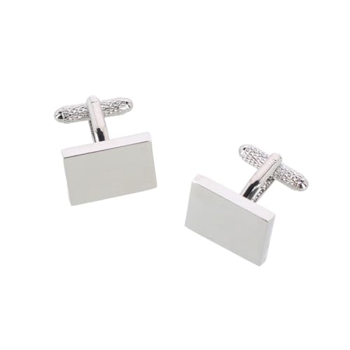 Mancuernillas rectangulares de latón para hombre miniatura 1