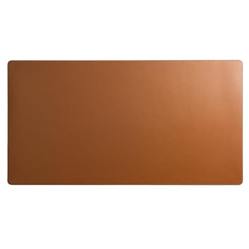 Image of DailyObjects Reversible Desk Matte Sand Premium Vegan Leather Desk Mat|Anti-Skid|Anti-Slip|85 * 45cm|Spread Turf Desk /Laptop Mat for Work from Home /Gaming- Extended Mouse pad and Keyboard Desk-Tan