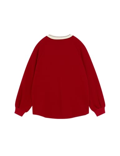 Vamtac Letter Graphic Crewneck Sweatshirts for Men Vintage Color Blocking Long Sleeve Casual Pullover Top