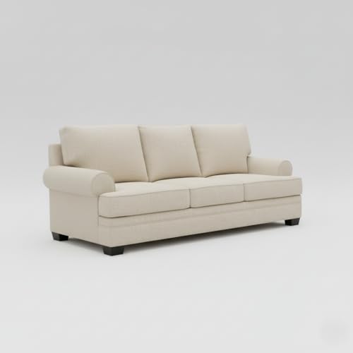 Image of Premium Fabric 3 Seater Sofa for Living Room | Modern Upholstered Seating with Multi-Density Foam Comfort | Elegant Couch for Home, Lounge & Reception Areas | Beige