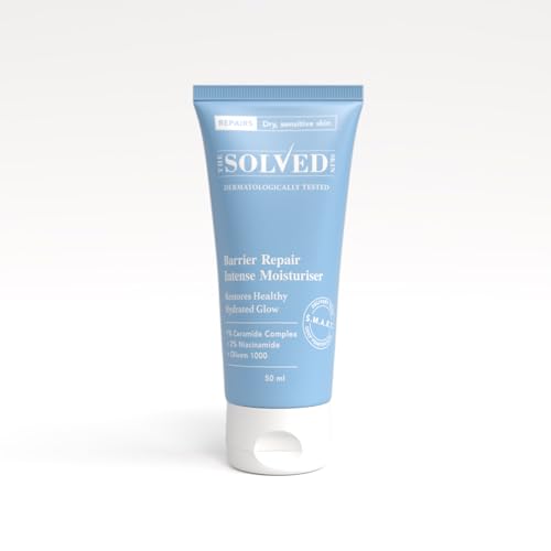 Image of The Solved Skin Barrier Repair Intense Moisturiser | Deeply Hydrating, Soothing Cream for Dry, Flaky & Sensitive Acne-Prone Skin | 50ml (Pack of 1)