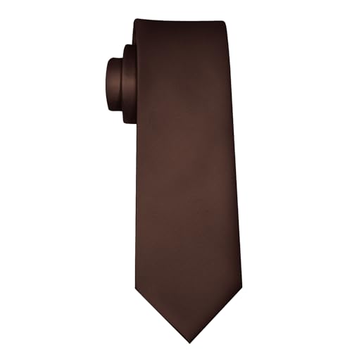 Image of Men's Classic Satin 3.15 inch Soild Color Necktie Wedding Business Tie & Gift Box