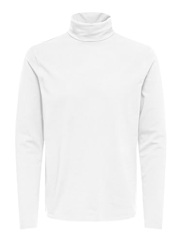 ONLY & SONS Herren Onsmichan Slim Rolnek Tee Noos Langarmshirt, Weiß, L EU