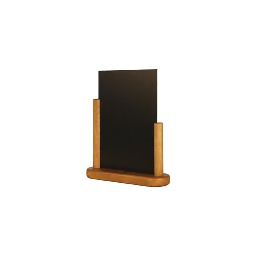 Securit Tableau noir pour menu avec petite tablette finition laquée Bord en teck 15 x 21 cm