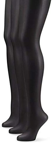 Nur Die Femme 3er Transparent Strumpfhose, 725949 Collants, Noir (Schwarz 094), 