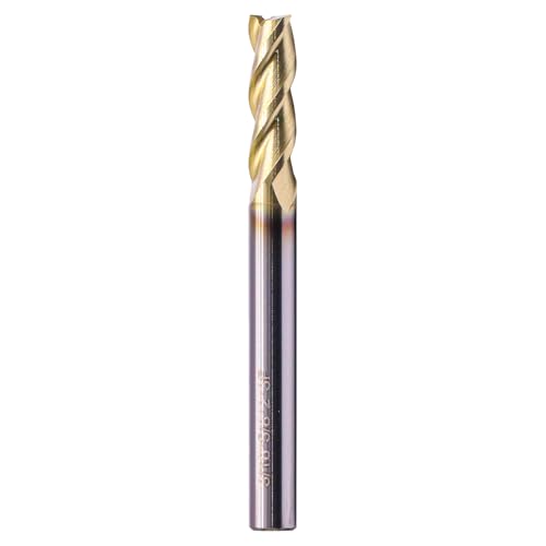 Image of BestParts 3 /16 inch 3 Flute Solid Carbide End Mill for Aluminum - ZrN Coated | 37 Degree Helix, 3 /16 inch Cutting Diameter, 3 /16 inch Shank Diameter, 5 /8 inch Length of Cut, 2 inch Overall Length, Square End