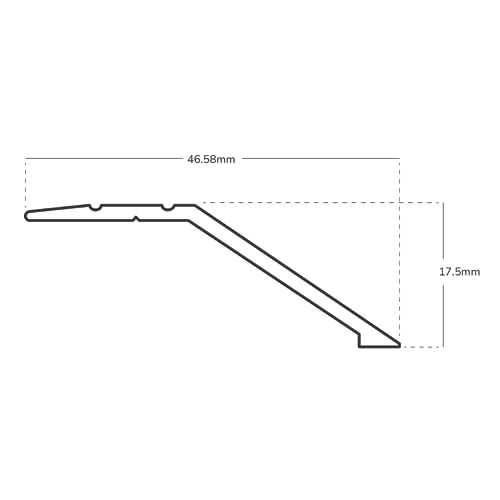 Grandismo® 3ft - Deep Angle Edge Flooring Stick-Down Strip - Supports 15mm Height Difference - Tile/Laminate/Wood Aluminium to Vinyl or Carpet - Threshold Metal Door Trim/Edging - Silver Colour