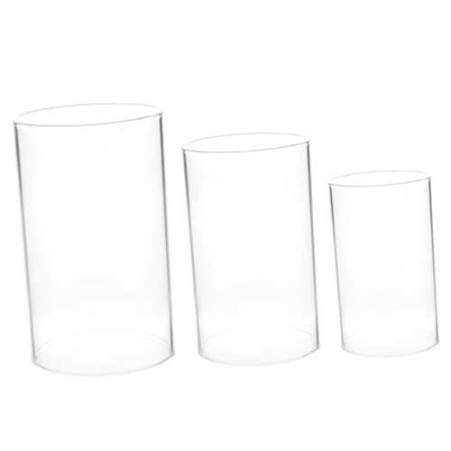 RORPOIR 3pcs Candle Shade Pillar Candle Jar Candles Glass Candle Holders Crystal Candle Mainstays Candles Glass Lamp Chimney Crystal Chandeliers Conical High Borosilicate Glass Small Glass