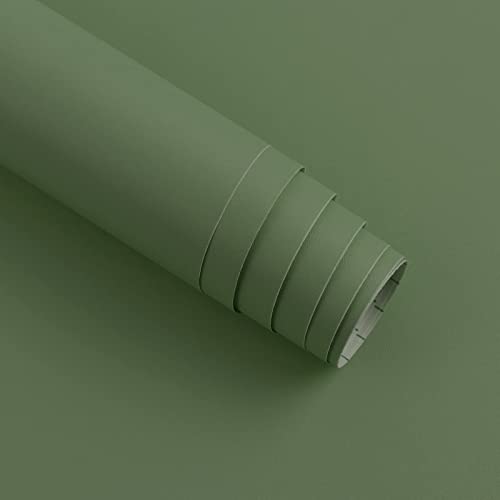 Timeet Selbstklebende Tapete Grün Strukturiert Klebefolie Möbel...