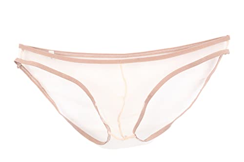 ABClothing Sous-vêtements transparents pour homme sexy en maille Sissy avec poche renforcée, taille M, L, XL, beige, Medium Cover