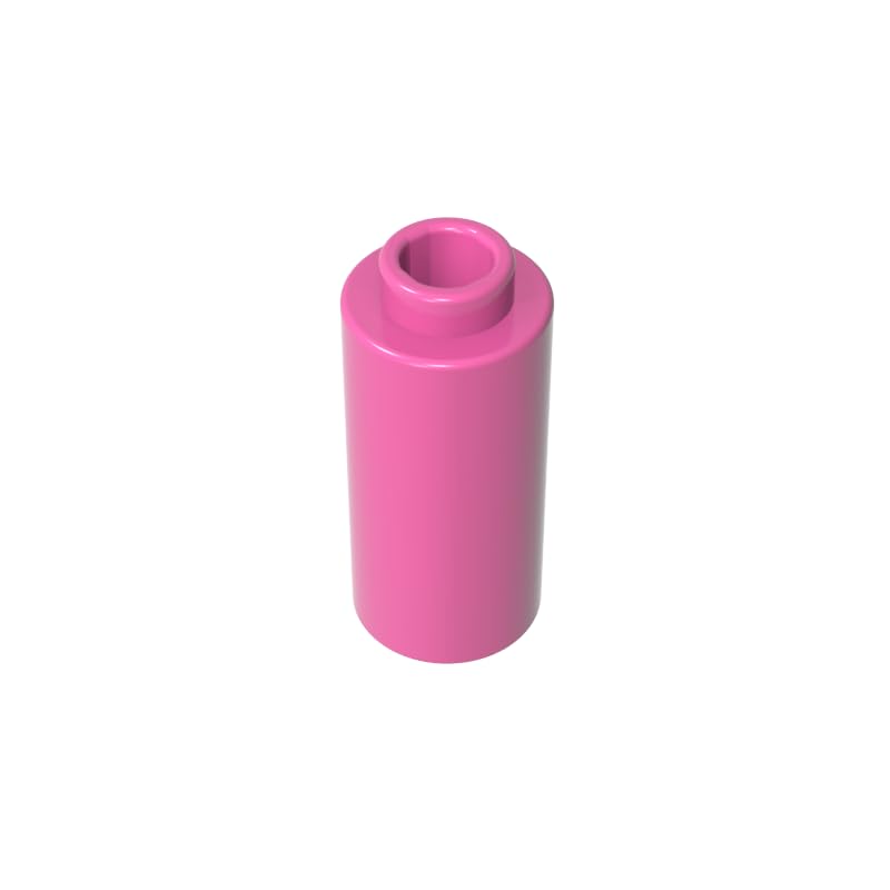 71075 Round Brick Brick Round 1x1x1 2/3 50 Pieces GDS-1574 Compatible with Lego Building Blocks Color:Dark Pink