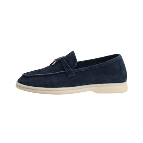 Image of Women's Summer Charms Suede Loafers - Premium Sheepskin Unlined Upper,Classic or Styles with Metal Detail for Casual, Office, Travel & All Day Wear