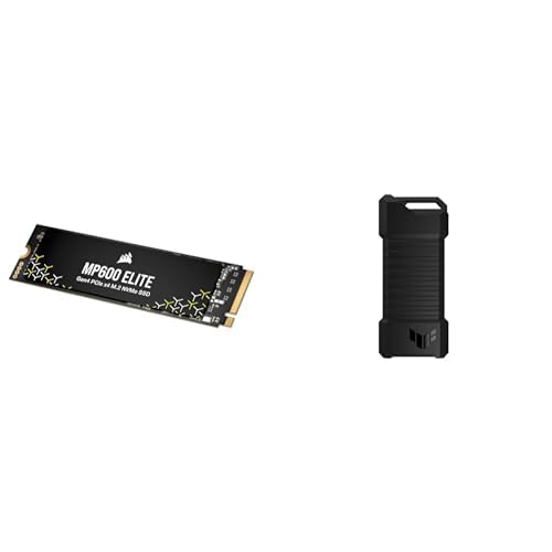 Image of Corsair Bundle MP600 Elite 1TB (M.2) PCIe Gen4 x4 NVMe SSD & ASUS TUF Gaming A1 External NVMe SATA PCIe SSD Enclosure - USB-C, Q-Latch