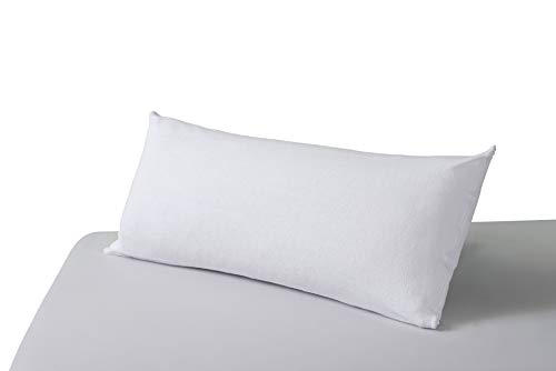 SAVEL - Funda de Almohada Impermeable con Cremallera | 40 x 135 cm | Protector de Almohada con Tejido de Rizo 100% Algodónn Transpirable Barrera PU Resistente al Agua y Antiácaros