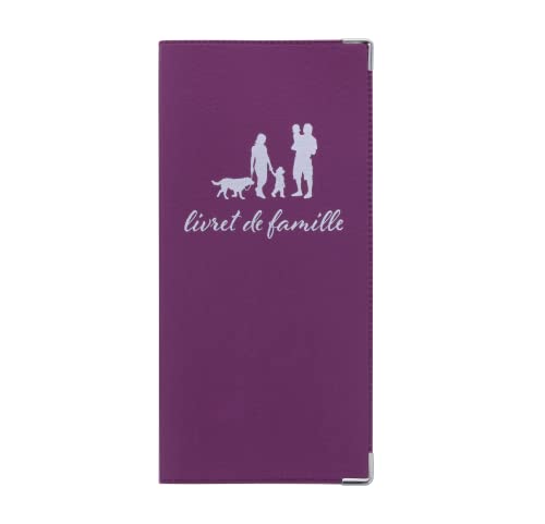 Etui livret de Famille Violet Fabrication Française Porte Documents Officiels Mariage Naissance