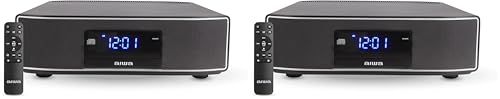 Image of AIWA Exos Home Speaker,Premium 30W RMS Sound System with CD Player,Bluetooth Connectivity,FM Radio,Optical Digital Input,Dual 1 inch Tweeters + Dual 2 inch Bass Units,IR Remote Control,(Pack of 2)