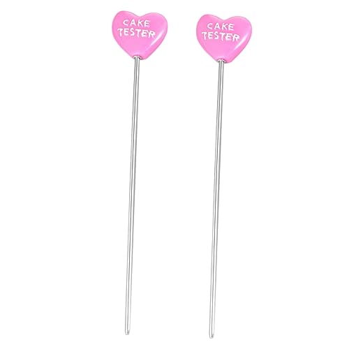 COLLBATH 2pcs Stainless Steel Cake Tester Probes for Baking Silver Cake Test Needles Anti-slip Grip for Easy Cake Bread Testing