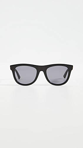 Bottega Veneta Women's Acetate Wayfarer Sunglasses, Shiny Black With Grey Solid Le, One Size #TOP3