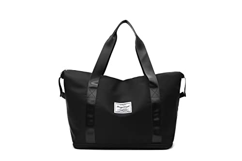 Matata Travel Duffel Bag, Large Size,Sports Tote Gym Bag, Shoulder Weekender Overnight Bag (Black) #TOP11