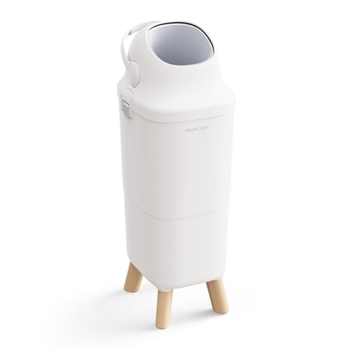 momcozy Poubelle à Couches avec Contrôle des Odeurs Breveté à Triple Joint, Large Ouverture, Hauteur Ergonomique, Grande Capacité, Compatible avec les Sacs Poubelle Standard