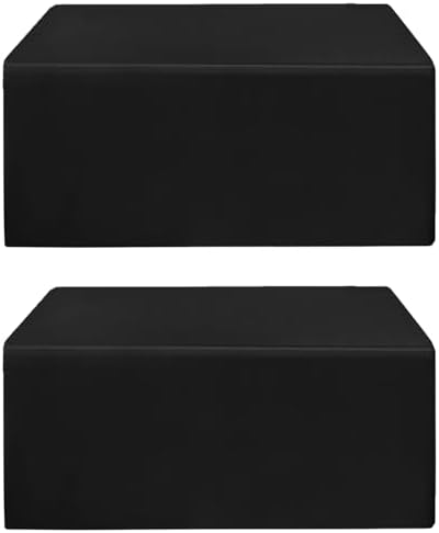2 Pack Black Tablecloth Fitted Table Clothes for 6 Foot Rectangle ...