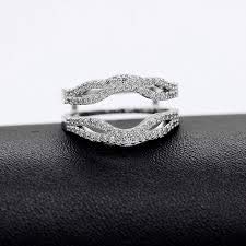 Uloveido 925 Sterling Silver Anniversary Ring Enhancer for Women and Female Wedding Engagement Enhancer Ring White Gold Plated Y4814