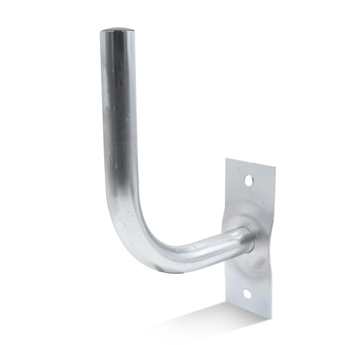 DOJA Barcelona Support mural satellite | Paquet 1 | Mât d'antenne mural en forme de L | Ø 25 mm | 20 x 17 cm | Support d'antenne TV en acier | Accessoires paraboliques | Pour support mural TV, antenne