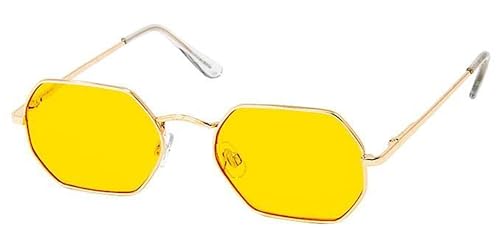 MyUV Small Metal Frame Unisex Sunglasses 51mm Yellow