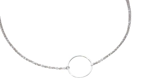 Collier en argent massif pendentif anneau de 2cm, le cadeau minimaliste idéal