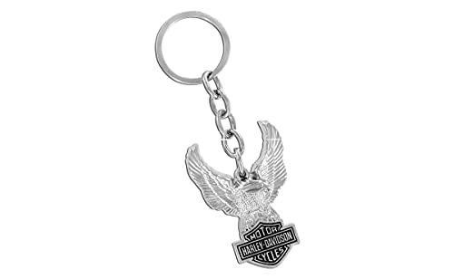 Harley-Davidson Colored Bar & Shield Keychain Key Ring Chain Tag Fob Holder (Silver Eagle)